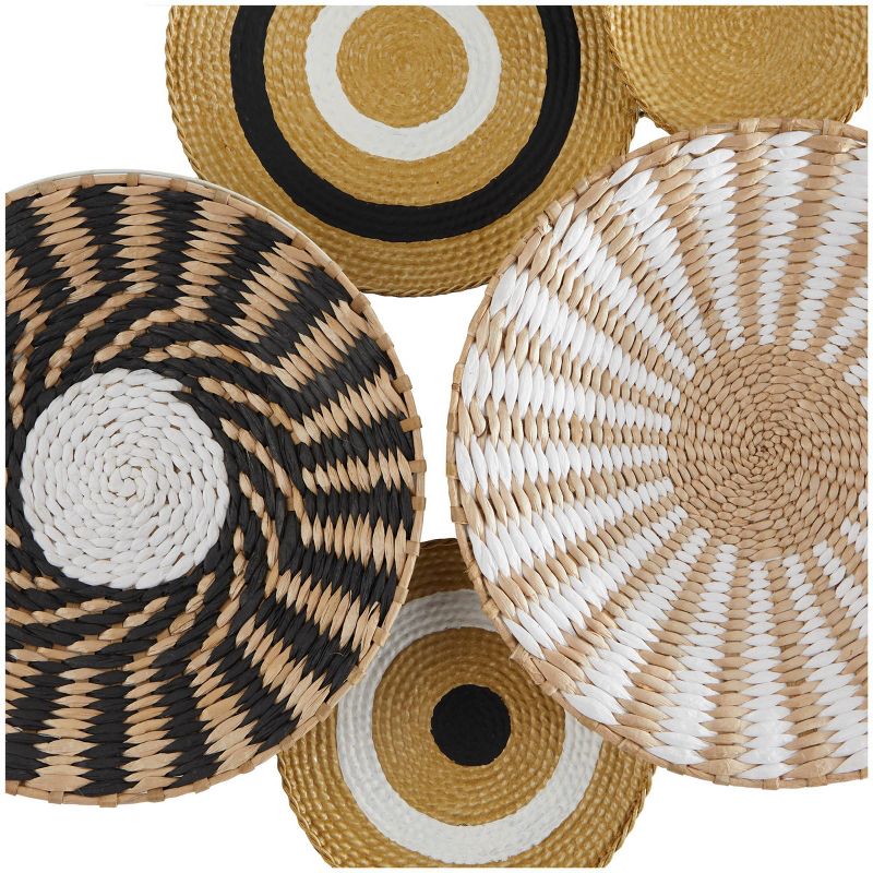 Dried Plant Plate Handmade Woven Wall Decor with Intricate Patterns Gold - The Novogratz, 4 of 6
