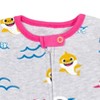 Pinkfong Baby Shark 2 Pack Zip Up Sleep N' Play Coveralls Pink / Gray - 4 of 4