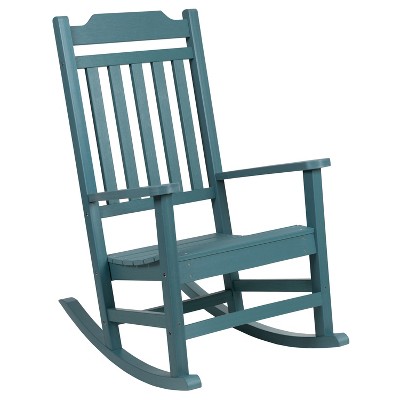 Merrick Lane Teal Poly Resin Indoor Outdoor Rocking Chair Target   GUEST 1c52063f 50c5 43b3 Af6e 766c591973cb