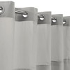 Slub Texture No Hook Shower Curtain with PEVA Snap-In Liner, and Sheer Window, 71"X74" - 2 of 4