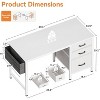 Casaottima 40-Inch Small Computer Desk with Fabric Drawers & File Cabinet - 2 of 3