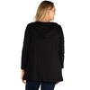 Plus Open Front Lightweight Hooded Cardigan - 24seven Comfort Apparel™ - 3 of 3