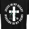 Women's - Instant Message - Jesus In My Heart Nursing In Veins Short Sleeve Graphic T-Shirt - 2 of 4