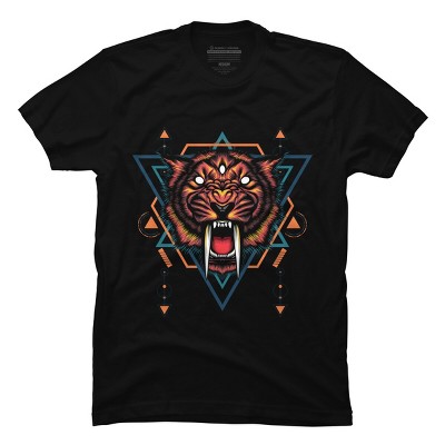 Men's Design By Humans Saber tooth sacred geometry By SyndicateStudio T-Shirt