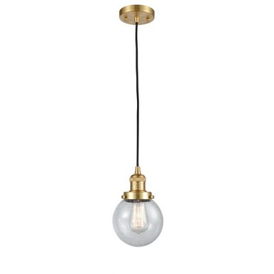 Beacon - 1 Light Cord Hung Mini Pendant In Industrial Style-9.5 Inches Tall and 6 Inches Wide