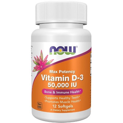 Vitamin D-3 50,000 IU by Now Foods  -  12 Softgel