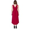 Womens Sleeveless V-Neck High Low Pleated Fit N Flare Pocket Midi Dress - 24seven Comfort Apparel™ - 3 of 4