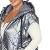 White Mark Plus Size Metallic Diamond Puffer Vest - 4 of 4