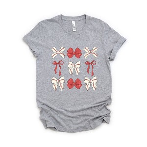 Simply Sage Market Women's Coquette Baseball Bow Chart Short Sleeve Graphic Tee - 1 of 4