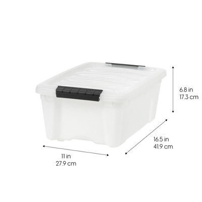 12.75 Qt Off-White Plastic Storage Bins with Lids and Latches - 6 Pack