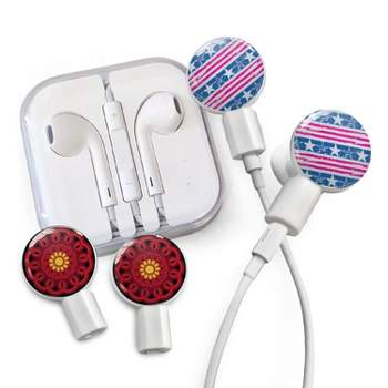 dekaSlides Earbuds | Headphones with Slide On Decal Graphics Combo Pack