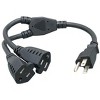 Sanoxy 14 inches Power Cord Splitter Cable 14 AWG (2 NEMA 5-15R to 1 NEMA 5-15P) - 2 of 3