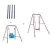 YUHAO 2 in 1  Baby Swing Mental Plastic Safe Swing Set 110lbs, Outdoor Toys，Age 3+ ,Blue and Red - 4 of 4