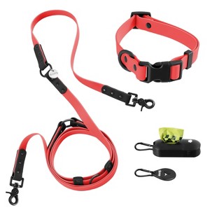 THE LICKER STORE Luna 8FT Adjustable 6-in-1 Waterproof Hands-Free Leash and Collar with LED Flashlight, Bag Dispenser, and Poop Bag Holder - 1 of 4