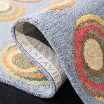 Handmade Blue and Multicolor Wool and Viscose 5' x 7' Tufted Area Rug