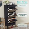 Brafabhome Rattan Shoe Cabinet with 3 Flip Drawers, Freestanding Entryway Narrow Shoe Storage Organizer for Slippers Sneakers or High Heels | 18 Pairs - 3 of 4