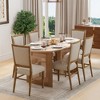SpassWay 30"H Rattan Oval Wood Dining Table Kitchen Table Conference Table with Double Pedestal - 2 of 4