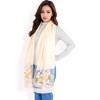 Anna-Kaci Women's Elegant Floral Embroidered Sheer Scarf with Lightweight Textured Fabric Overlay for Sophisticated Style - 3 of 4
