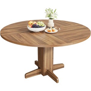 47 Inch Round Dining Table for 4,Farmhouse Wood Kitchen Table, Circle Dinner Table for Kitchen, Living Room, Dining Room - 1 of 1