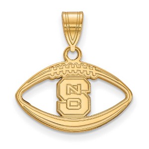 Black Bow Jewelry 14k Yellow Gold Plated Sterling Silver North Carolina State Wolfpack NCAA Pendant - 1 of 3