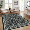 Washable Floral Runner Rug - Non-Slip Rubber Backing, Low-Pile Farmhouse Entryway Carpet, Foldable & Non-Shedding - 4 of 4