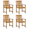 vidaXL Patio Chairs with Cushions 4 pcs Solid Acacia Wood - 2 of 4