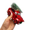 Traditional Red Truck with Ornamental Tree Glass Christmas Ornament| OrnamentallyYou - 3 of 4