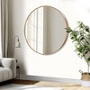 1-Piece 35 inch Gold Aluminum Alloy Fine Edged Circular Hanging Mirror Frame Wall Mirror - 3 of 4