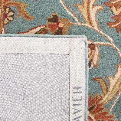 Heritage Blue and Brown Floral Wool Tufted Rug