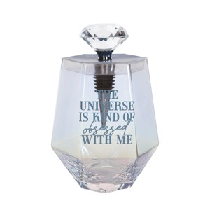 Totalee Gift The Universe Glass w/ Stopper Set of 2 Glass Clear 18 oz - 1 of 2