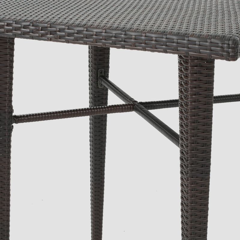 Dominica Square Wicker Bar Table - Brown - Christopher Knight Home, 4 of 6