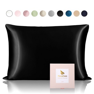 1 Pc Standard/20"x26" Silk Breathable Pillow Cases Black - PiccoCasa