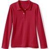Lands' End School Uniform Kids Long Sleeve Feminine Fit Interlock Polo Shirt - 2 of 3