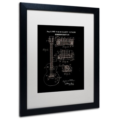 Trademark Fine Art -Claire Doherty '1955 Mccarty Gibson Guitar Black' Matted Framed Art