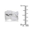 Slickblue 0.36 Ct. CZ Cable Accent Cocktail Ring, Contemporary Wide Band with Rhodium Finish, Sizes 5-10 - 3 of 4