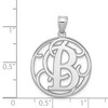 Black Bow Jewelry Rhodium Plated Sterling Silver Fancy Script Initial A-Z Pendant, 20mm - 4 of 4