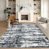 9x12 Black/Grey Abstract Rug,Washable Ultra-Thin Low-Pile Non-Slip Throw Carpet for Living Room,Bedroom,Office, Foldable Stain-Resistant Floor Cover - 3 of 4