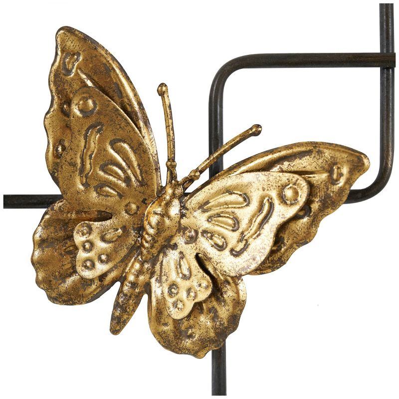 23&#34;x42&#34; Metal Butterfly Wall Decor with Black Open Rectangles Gold - Olivia &#38; May, 3 of 10