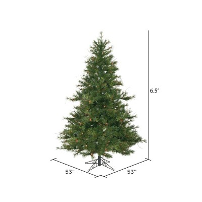 6.5' Green Pine Artificial Christmas Tree with Pine Cones