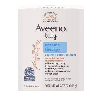 Aveeno Baby Eczema Therapy Soothing Oatmeal Bath Treatment for Relief of Dry, Itchy Skin - 3.75oz - 5ct