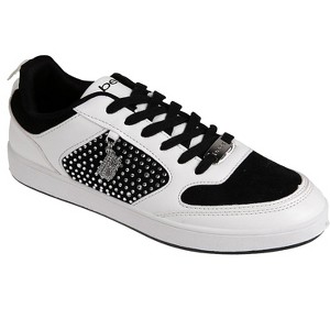 bebe Women's  Casual Lace-Up Shoes - Fashion Sneakers with Embellished Upper and Logo Dangle Charm - 1 of 4
