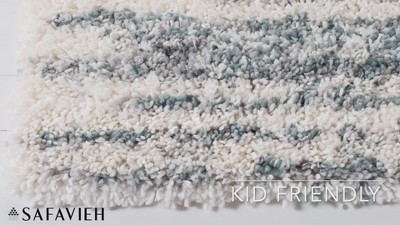 Fontana Ivory and Grey Shag Runner Rug