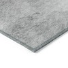 Silver Gray And Ivory Abstract Washable Indoor Outdoor Area Rug - 4 of 4