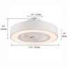YIYIBYUS Modern Simple Round Indoor LED Enclosed Ceiling Fan with Remote Control, White - 3 of 4