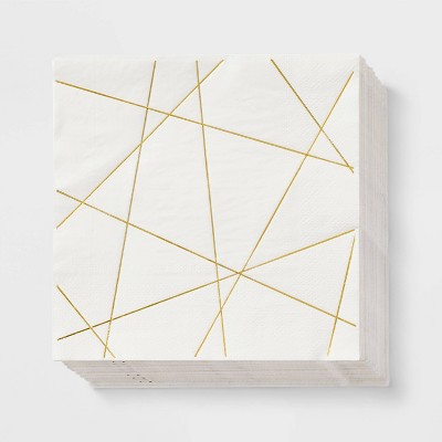 30ct Metallic Gold Lunch Napkins - Spritz&#8482;