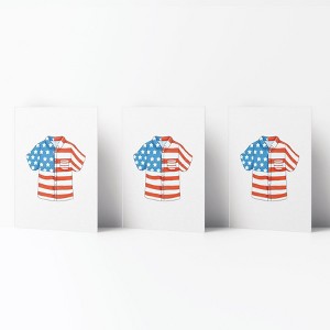 Flag Greeting Card Pack (3ct) "USA Button Shirt" by Ramus & Co - 1 of 4