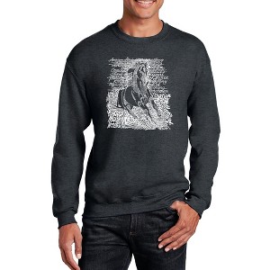 LA Pop Art Men's Word Art Crewneck Sweatshirt - POPULAR HORSE BREEDS - 1 of 4