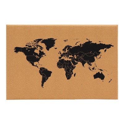 Juvale Cork Board World Map With Push Pins And Screws, Travel Tracker ...