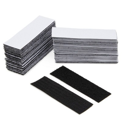 Stockroom Plus 24 Pairs Fasteners Hook and Loop Tape Strips with Adhesive, 1.2 x 4 in. Black