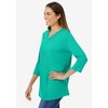 Woman Within Plus Size Perfect Three-Quarter Sleeve V-Neck Tee - 4 of 4
